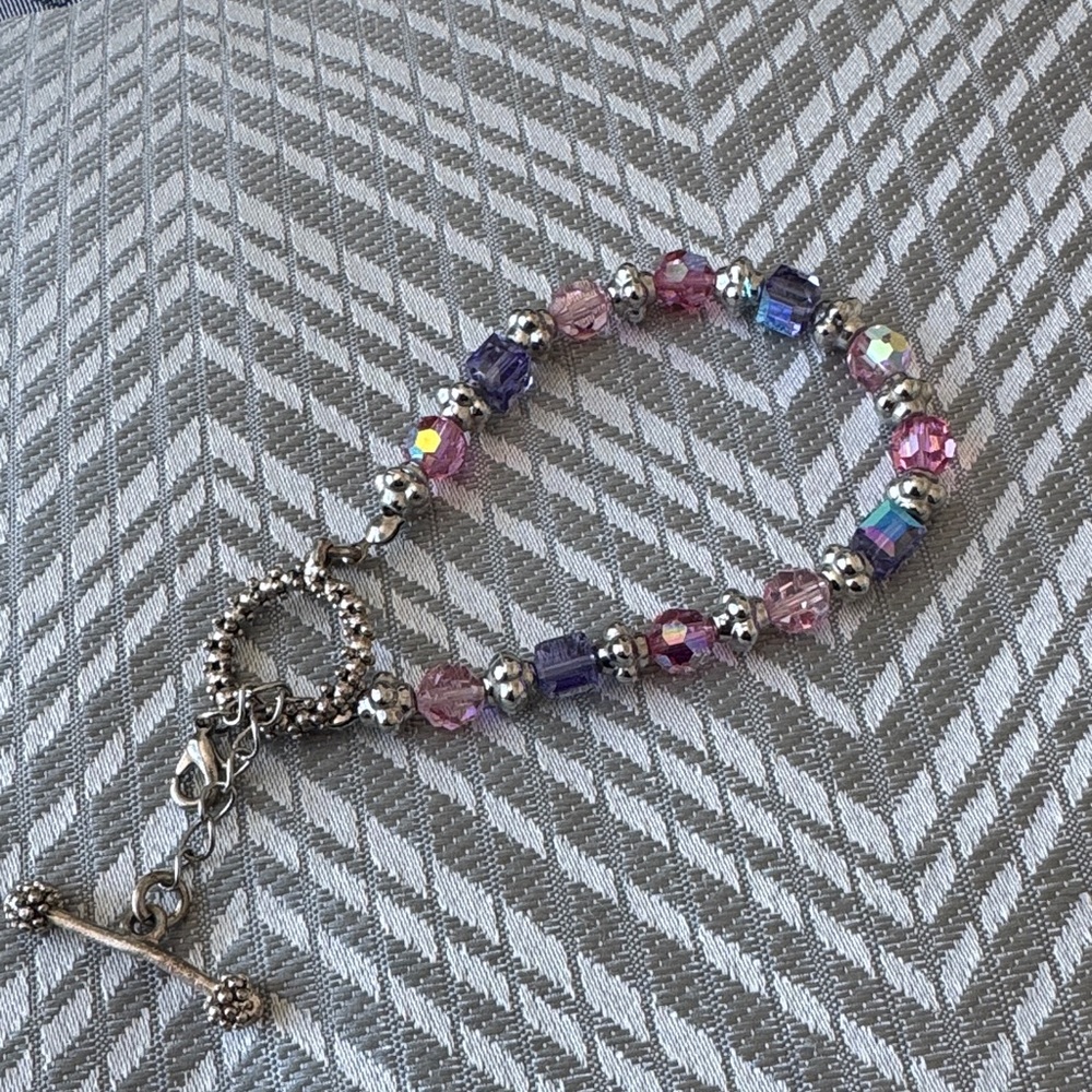 CRYSTAL AND SILVER BRACELET